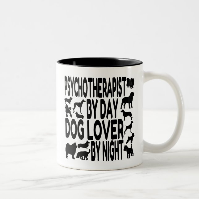 Dog Lover Psychotherapist Two-Tone Coffee Mug (Right)