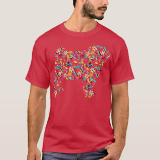 Dog Lover Pug Hippie Gift Floral Pug T-Shirt