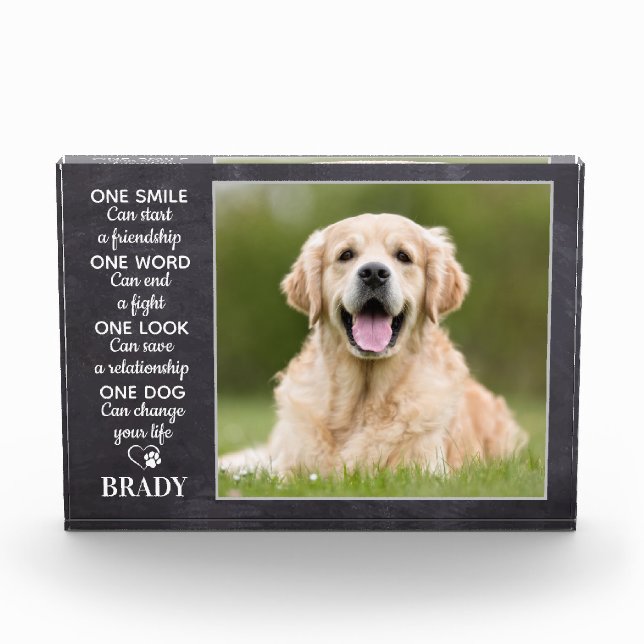 Dog Lover Quote Keepsake Personalized Pet Photo Acrylic Award (Front)