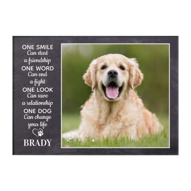 Dog Lover Quote Keepsake Personalized Pet Photo Acrylic Print (Front)