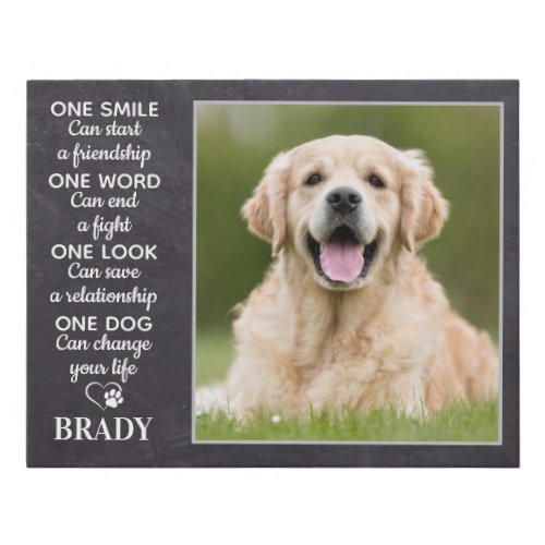 Dog Lover Quote Keepsake Personalized Pet Photo Faux Canvas Print
