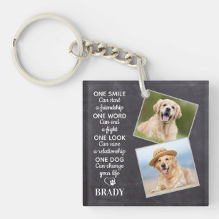 Dog Lover Quote Keepsake Personalized Pet Photo Keychain