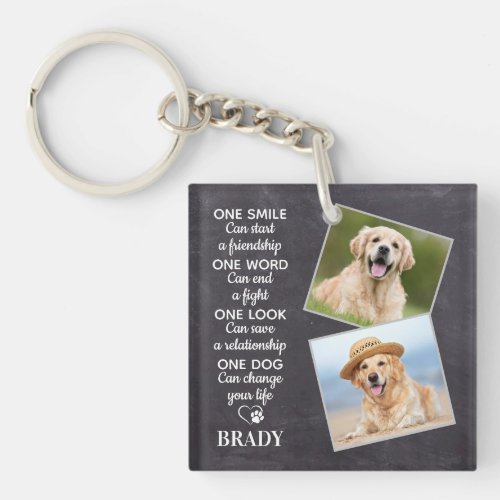 Dog Lover Quote Keepsake Personalized Pet Photo Keychain