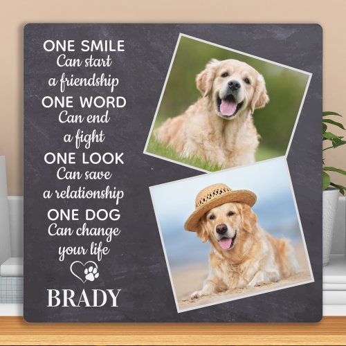 Dog Lover Quote Keepsake Personalized Pet Photo Plaque