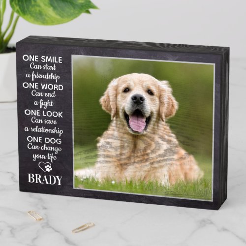 Dog Lover Quote Keepsake Personalized Pet Photo Wooden Box Sign