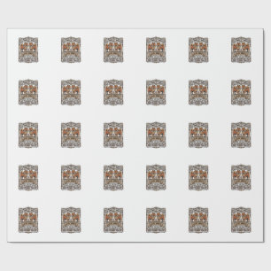 Dog Lover Quote Vintage Engraving Fluffy Dog Art_1 Wrapping Paper