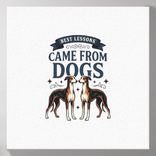 Dog Lover Quote Vintage Engraving Hound Typography Canvas Photo Tile