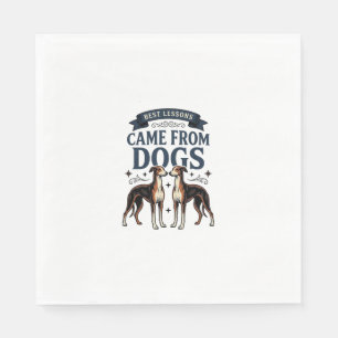 Dog Lover Quote Vintage Engraving Hound Typography Napkins