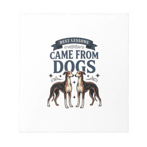 Dog Lover Quote Vintage Engraving Hound Typography Notepad