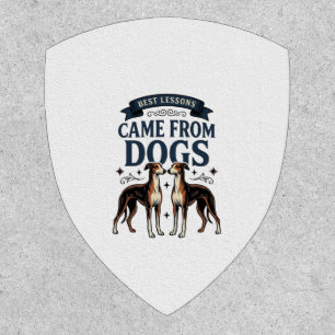 Dog Lover Quote Vintage Engraving Hound Typography Patch