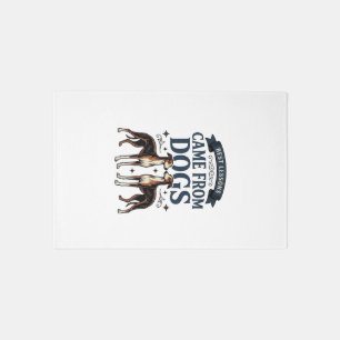 Dog Lover Quote Vintage Engraving Hound Typography Rug