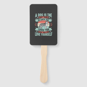 Dog Lover Quote Vintage Husky Graphic Hand Fan