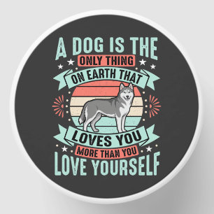 Dog Lover Quote Vintage Husky Graphic Mini Candle Favors