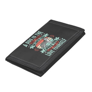 Dog Lover Quote Vintage Husky Graphic Tri-fold Wallet