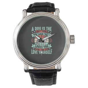 Dog Lover Quote Vintage Husky Graphic Watch