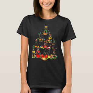 Dog Lover Rottweiler Tree Christmas Light T-Shirt