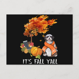 Dog Lover | Shih Tzu is Fall Yall Announcement Postcard
