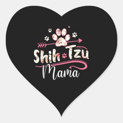 Dog Lover Shih Tzu Mama Heart Sticker