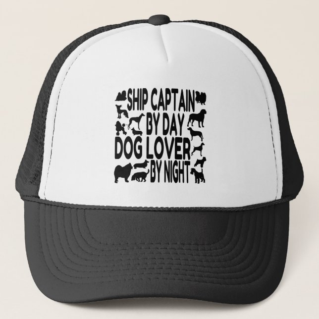 Dog Lover Ship Captain Trucker Hat (Front)