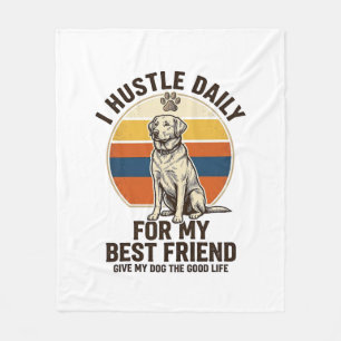 Dog Lover Shirt Vintage Engraving Hard Work for My Fleece Blanket
