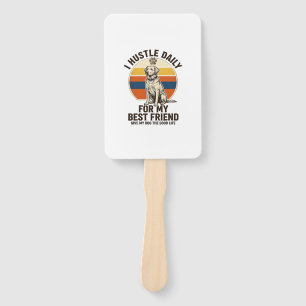Dog Lover Shirt Vintage Engraving Hard Work for My Hand Fan