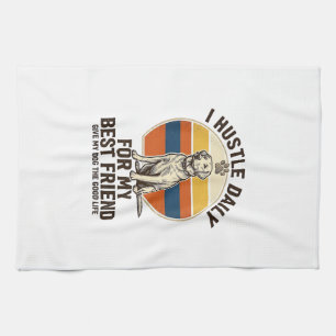 Dog Lover Shirt Vintage Engraving Hard Work for My Kitchen Towel