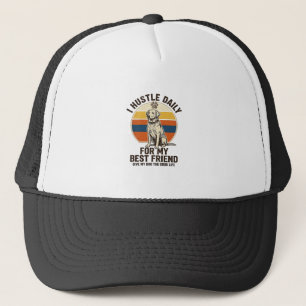 Dog Lover Shirt Vintage Engraving Hard Work for My Trucker Hat