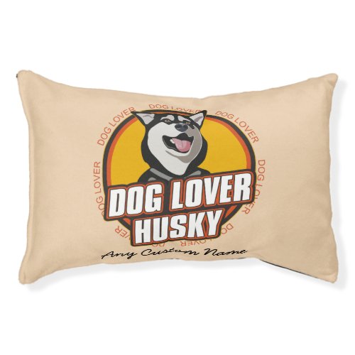Dog Lover Siberian Husky Personalized Name Pet Bed