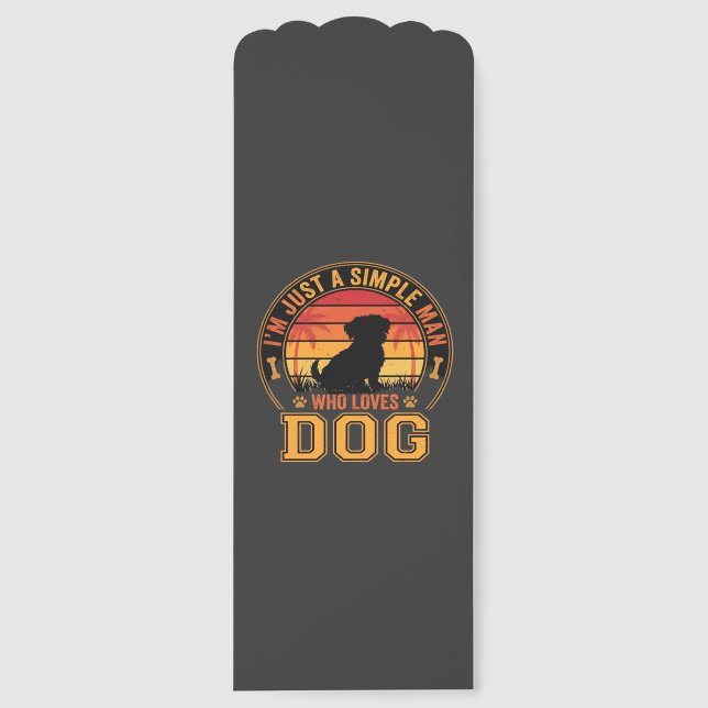 Dog Lover Simple Man Retro Sunset Bookmarks (Front)