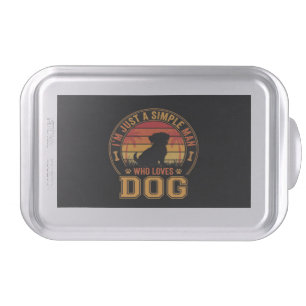 Dog Lover Simple Man Retro Sunset Cake Pan