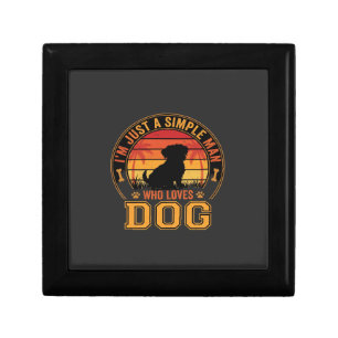Dog Lover Simple Man Retro Sunset Gift Box
