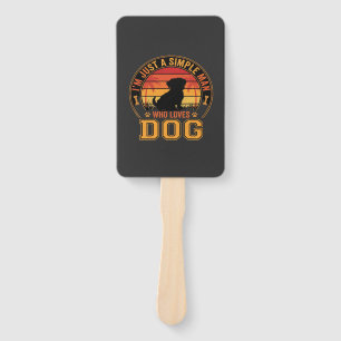 Dog Lover Simple Man Retro Sunset Hand Fan