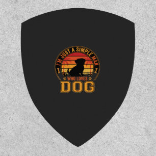 Dog Lover Simple Man Retro Sunset Patch