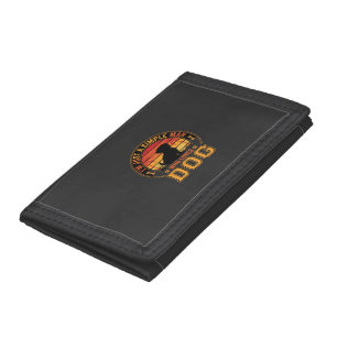 Dog Lover Simple Man Retro Sunset Trifold Wallet