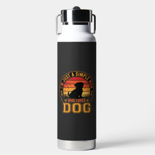 Dog Lover Simple Man Retro Sunset Water Bottle