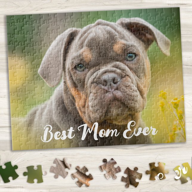 Dog Lover Simple Modern Custom Pet Photo  Jigsaw Puzzle (Creator Uploaded)
