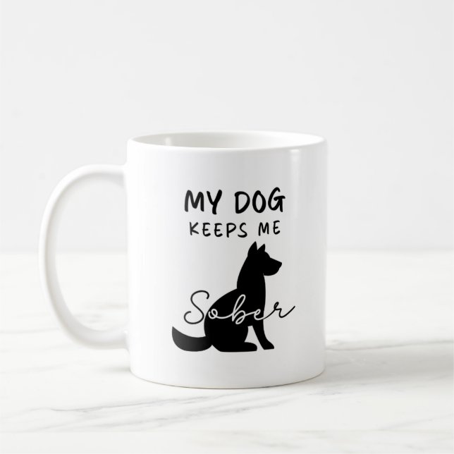 Dog Lover Sobriety Coffee Mug (Left)