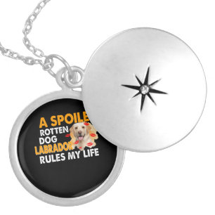 Dog Lover Spoiled Rotten Labrador Rules My Life Locket Necklace