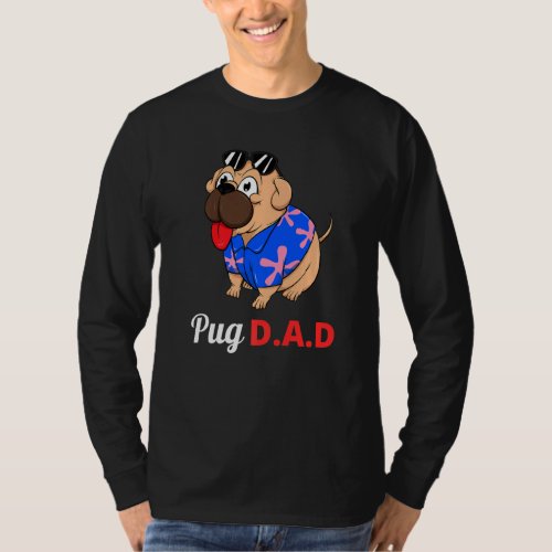 Dog Lover  Summer Beach Sunglasses Funny Pug Dad  T_Shirt