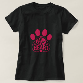 Dog Lover T-Shirt - Paw Print Gift for Dog mum