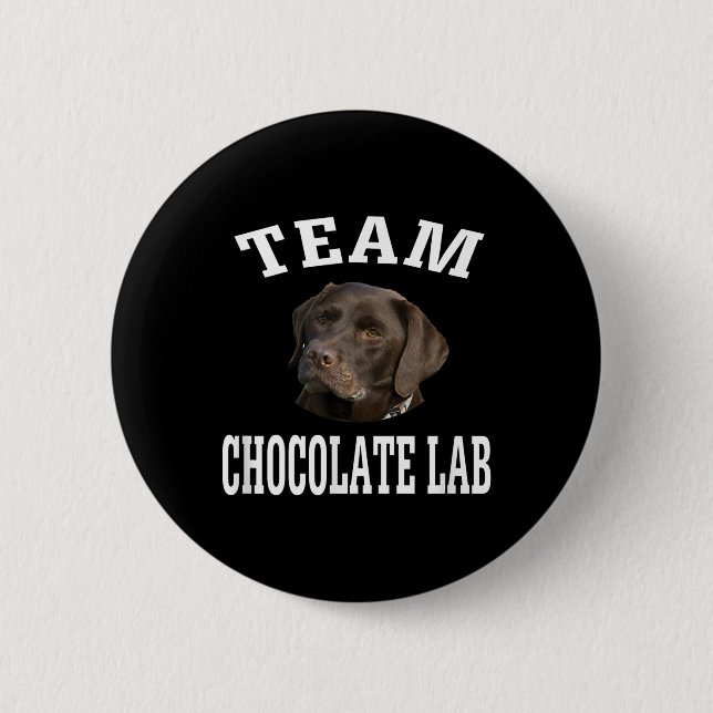 Dog Lover | Team Chocolate Labrador Retriever Button (Front)
