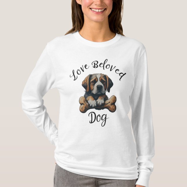 Dog Lover Tee: Wear Your Heart on Your Sleeve (or  T-Shirt (Front)