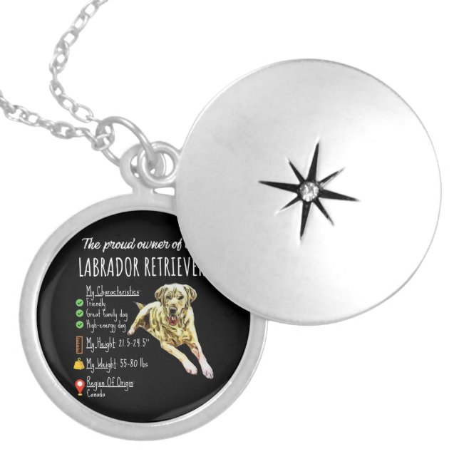 Dog Lover | The Proud Owner Of Labrador Retriever Locket Necklace (Front)