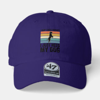 Dog Lover Therapy Quote Vintage Engraving Design_1 47 Brand Hat