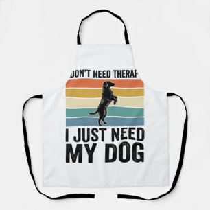 Dog Lover Therapy Quote Vintage Engraving Design_1 Apron