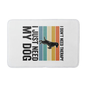 Dog Lover Therapy Quote Vintage Engraving Design_1 Bath Mat