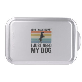 Dog Lover Therapy Quote Vintage Engraving Design_1 Cake Pan