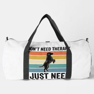 Dog Lover Therapy Quote Vintage Engraving Design_1 Duffle Bag