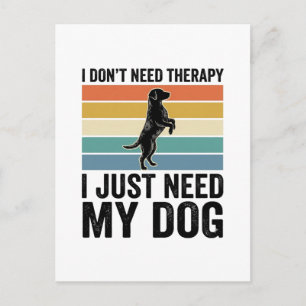 Dog Lover Therapy Quote Vintage Engraving Design_1 Postcard