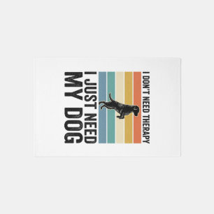 Dog Lover Therapy Quote Vintage Engraving Design_1 Rug